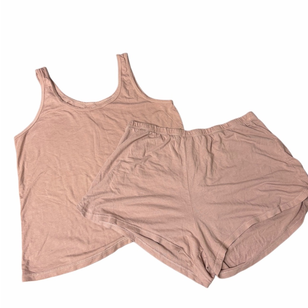 Mate The Label Women's Tan/Pink Sleepwear Set